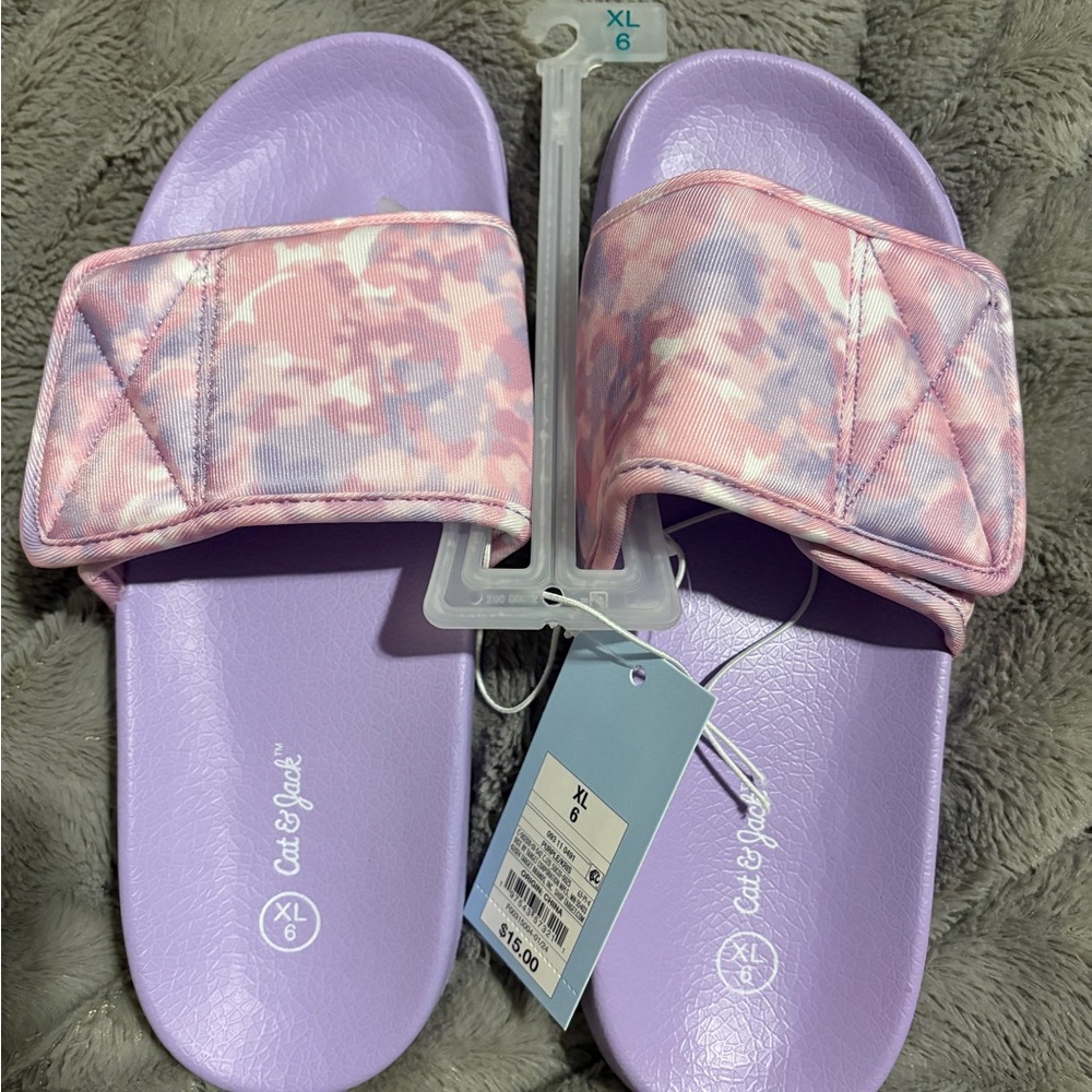 Cat and Jack Purple and Pink Slide Sandals